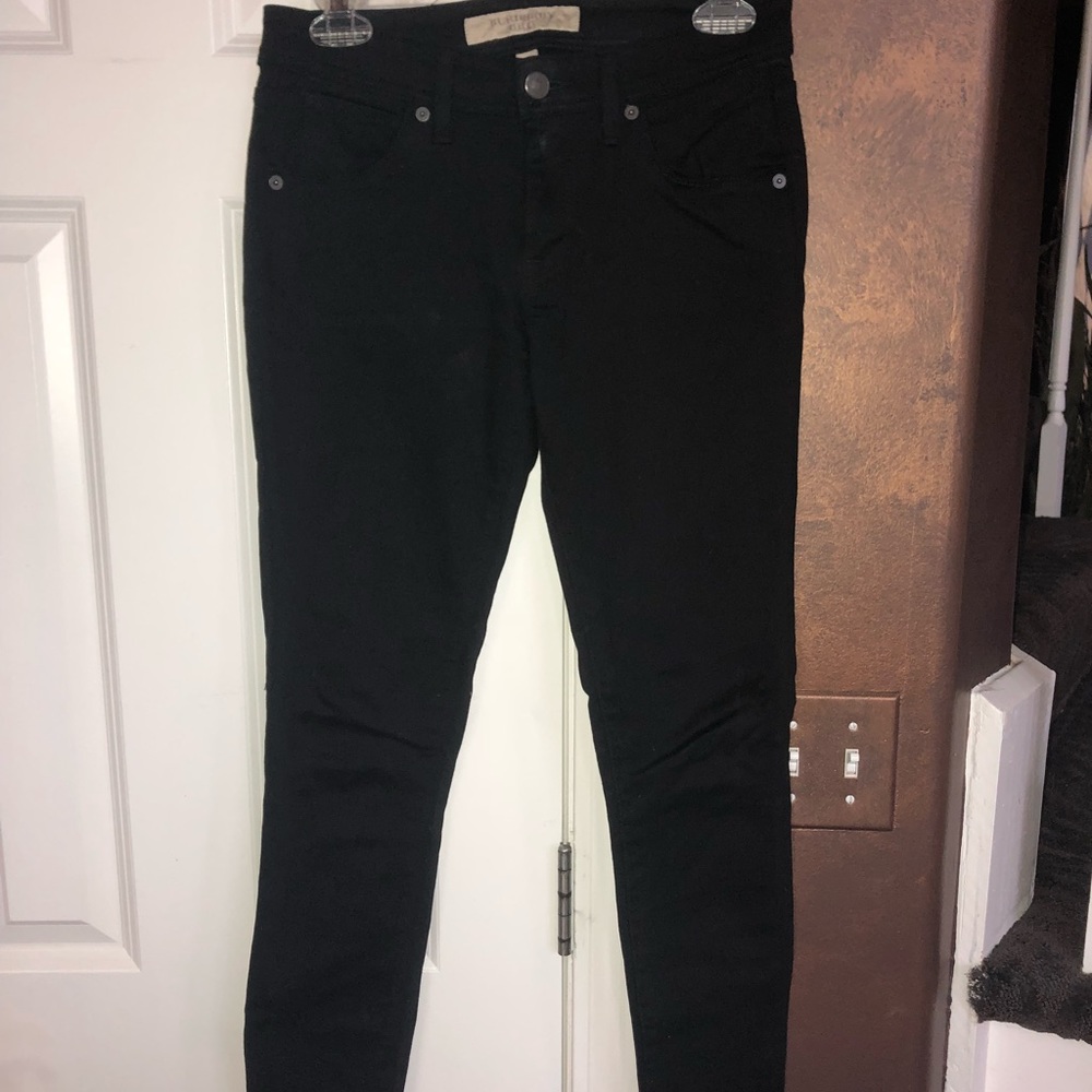 Black Burberry Brit Kensington Skinny Jeans